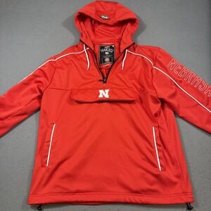 Nebraska Cornhuskers Franchise Club Anorak Red Pullover Jacket Men's Medium
